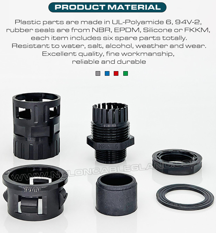 Internally Threaded Straight Connectors (Tube Connectors) Nylon 6 Black Connecting Flexible Tubes AD10~AD42.5 & Metric/PG Cable Glands for Cable