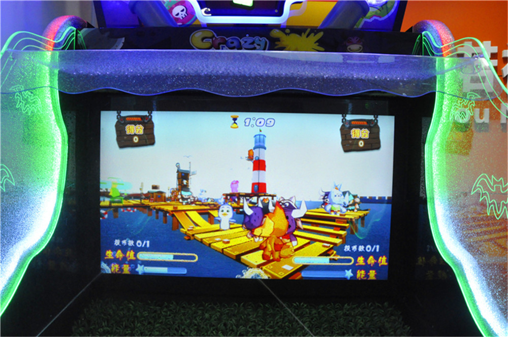 Crazy Water Gun Ticket Redemption Game Machine For 2 Players 350W