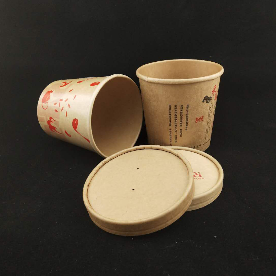 250ml 8 Oz Paper Soup Bowls Recyclable Takeaway Heat Resistant Cups