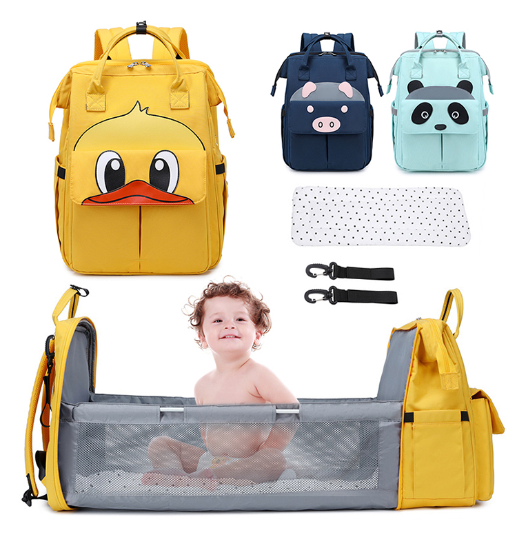 420d Waterproof Mommy Diaper Bag With Foldable Crib Anti Theft