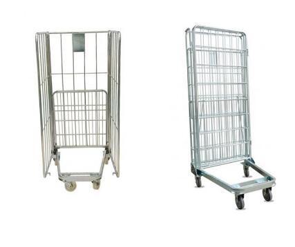Nesting Rolling Metal Storage Cage / Wire Utility Cart for Logistic Transportati