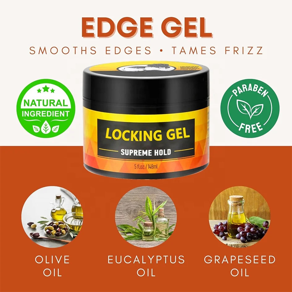 No Flake Extra Hold High Shine Braiding Edge Control Loc Gel Hair Wax Unbranded High Shine Pomade 5oz