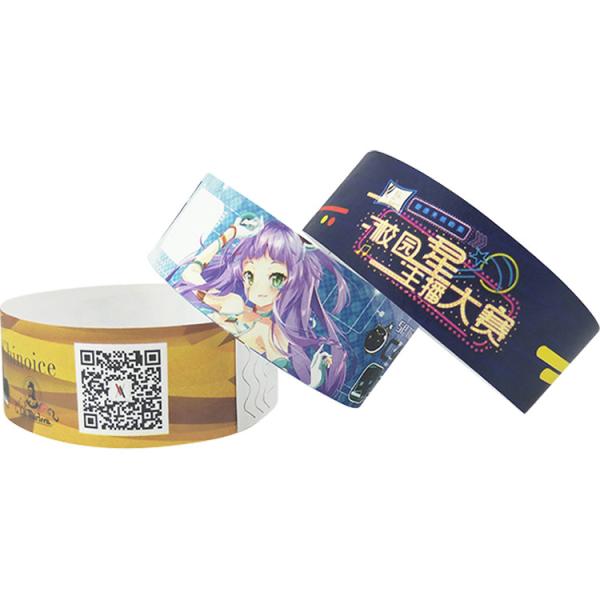 Waterproof Tear Resistant Wristbands Scan Barcode Tyvek Events Variety Of Colors