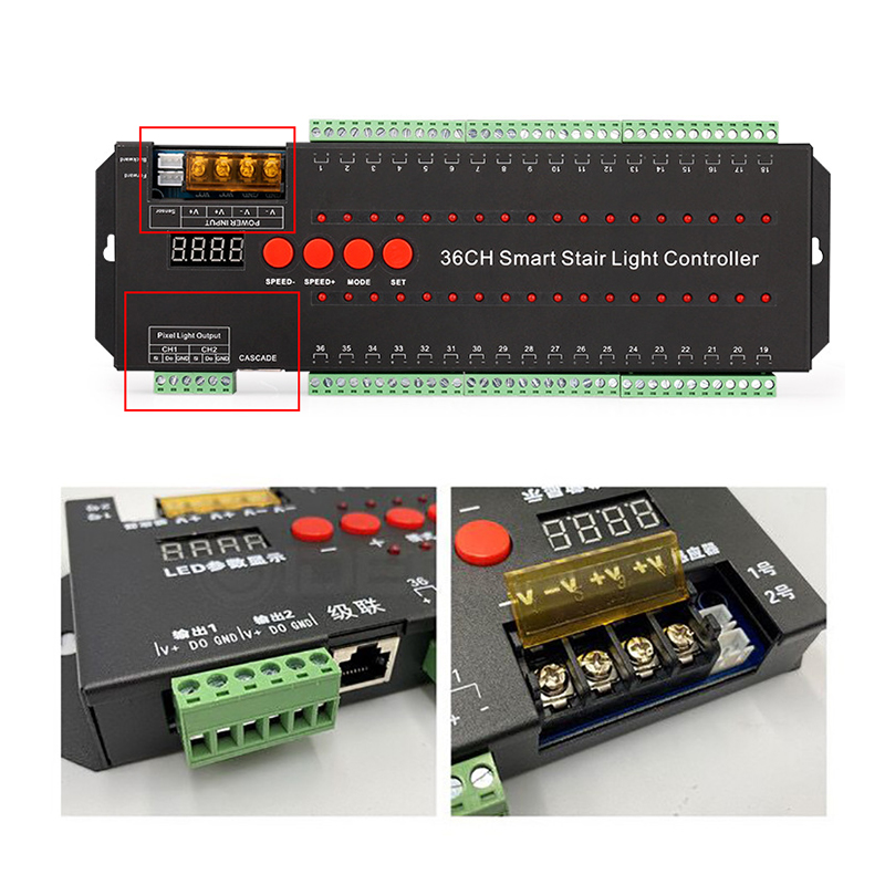 36 Channel Intelligent Pixel LED Stair Controller For LED Light