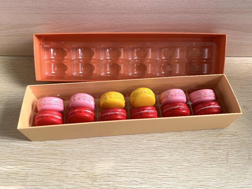 customized macaron package paper card box/plastic tray/fold paper box