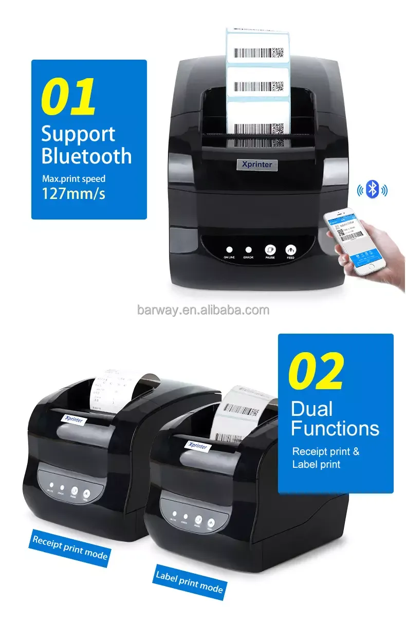 XP-365B 80mm 3inch Thermal Printers For Supermarket Support Multilingual XP-365B