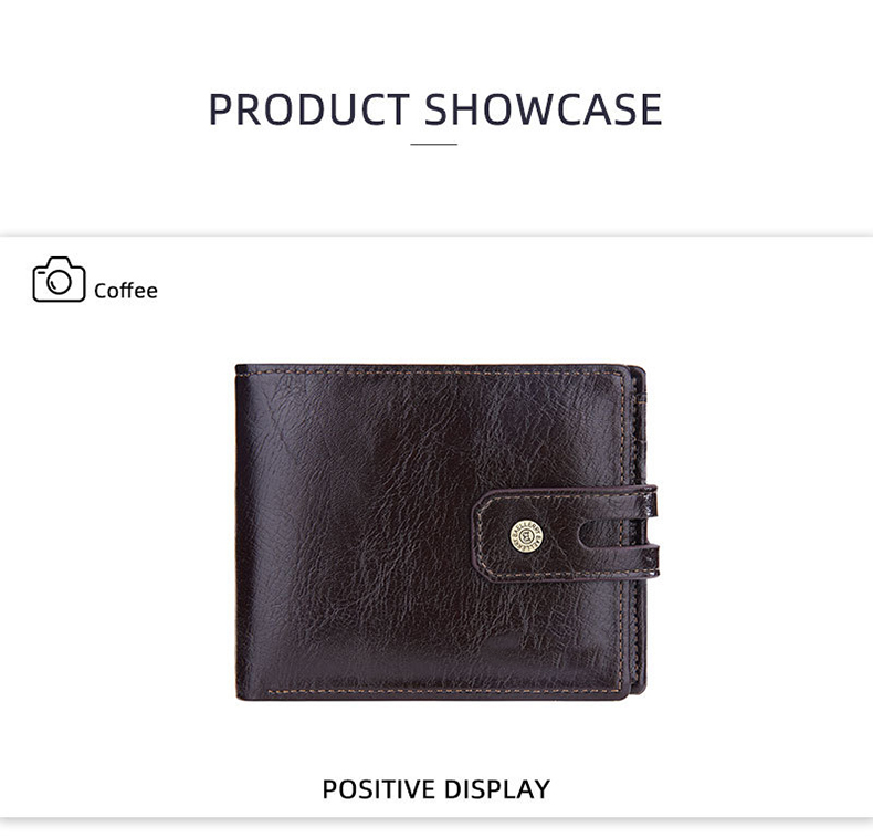Vintage Multi Card Buckle Men's Short Wallet Creative PU Leather Business Pocket