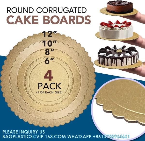Cakeboard Round, 4, 6, 8, 10, 12 Inch Cake Base Cardboards, Round Cake Circles,