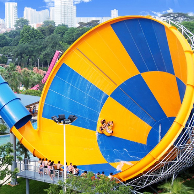 Fiberglass Pool Slide Super Tornado Water Slide 14.6m Platform Height