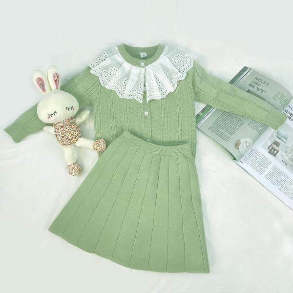 New Spring Fall Girl's Dress Sweater Suit For Little Girl Kids Children's