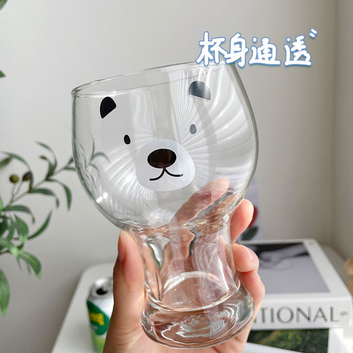 400ml-600ml Clear Glass Cute Custom Drinking Cups For Beer