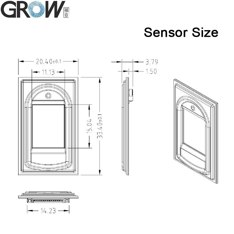 Grow R303 FPC1020 Capacitive Fingerprint Module with Free Sdk