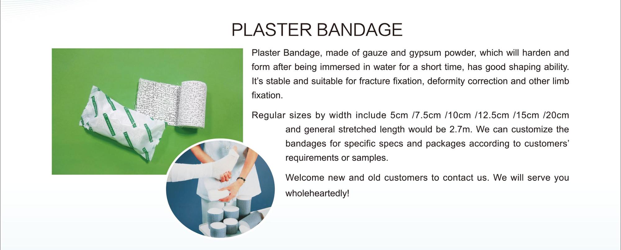 Gauze and Gypsum Powder Medical Plaster of Paris Bandage Rolls for Fracture Fixation, Deformity Correction and Limb Fixation