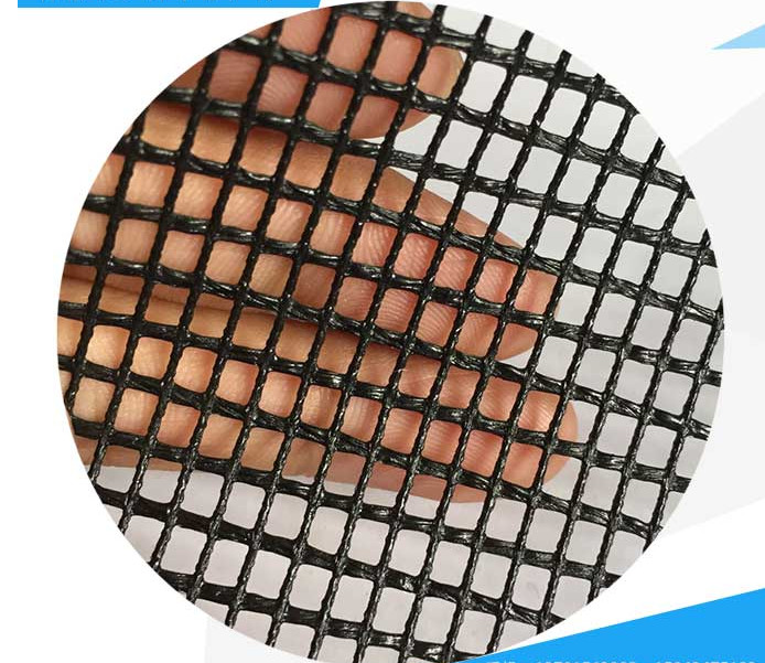 Double Side Acrylic Plastic Mesh Sheet , PVDF Coated Black Construction Safety Mesh