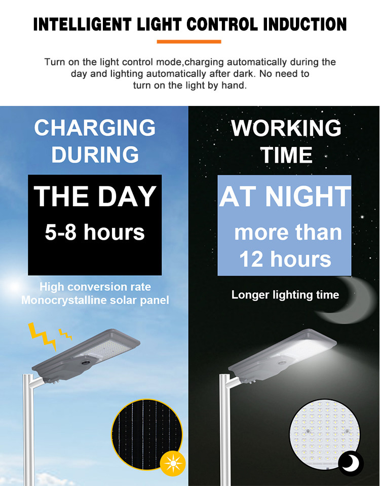 KCD Durable Body Outdoor Highway Pathway Waterproof IP65 400W 500W All In One Solar Street Lights Solar Induction