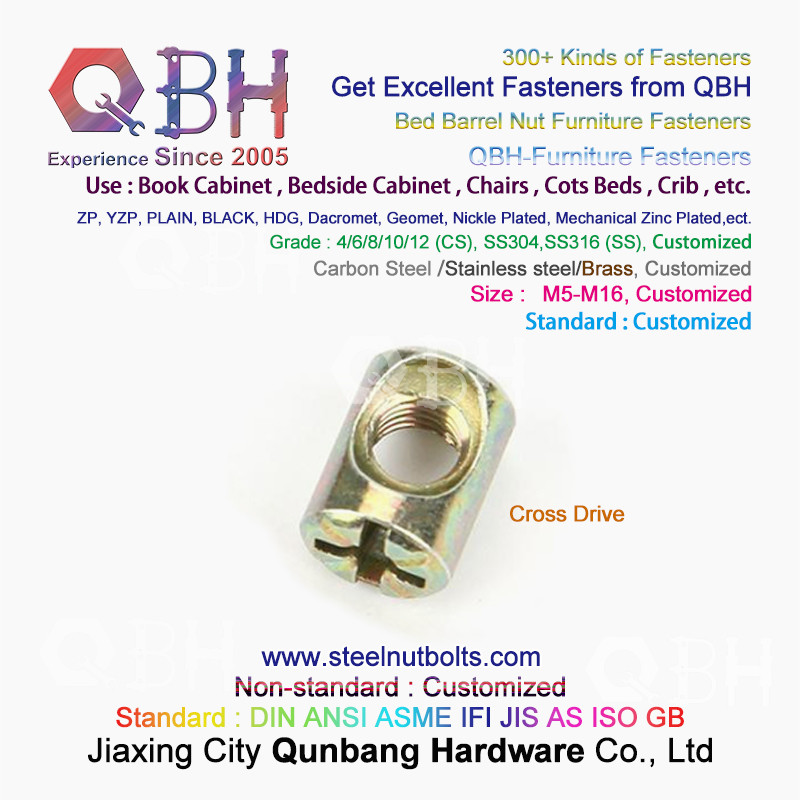 QBH M6 Crib/Cot/Infanette Bed Book Cabinet Bedside Cabinet Slotting YZP Horizontal Hole Furniture Barrel Nut