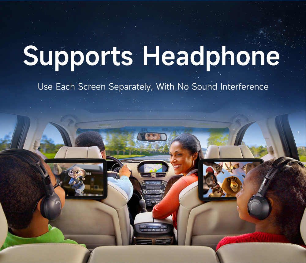 MP3/MP4 Players Combination Headrest Monitor Display IPS Android Tablet for Car Rear Seat