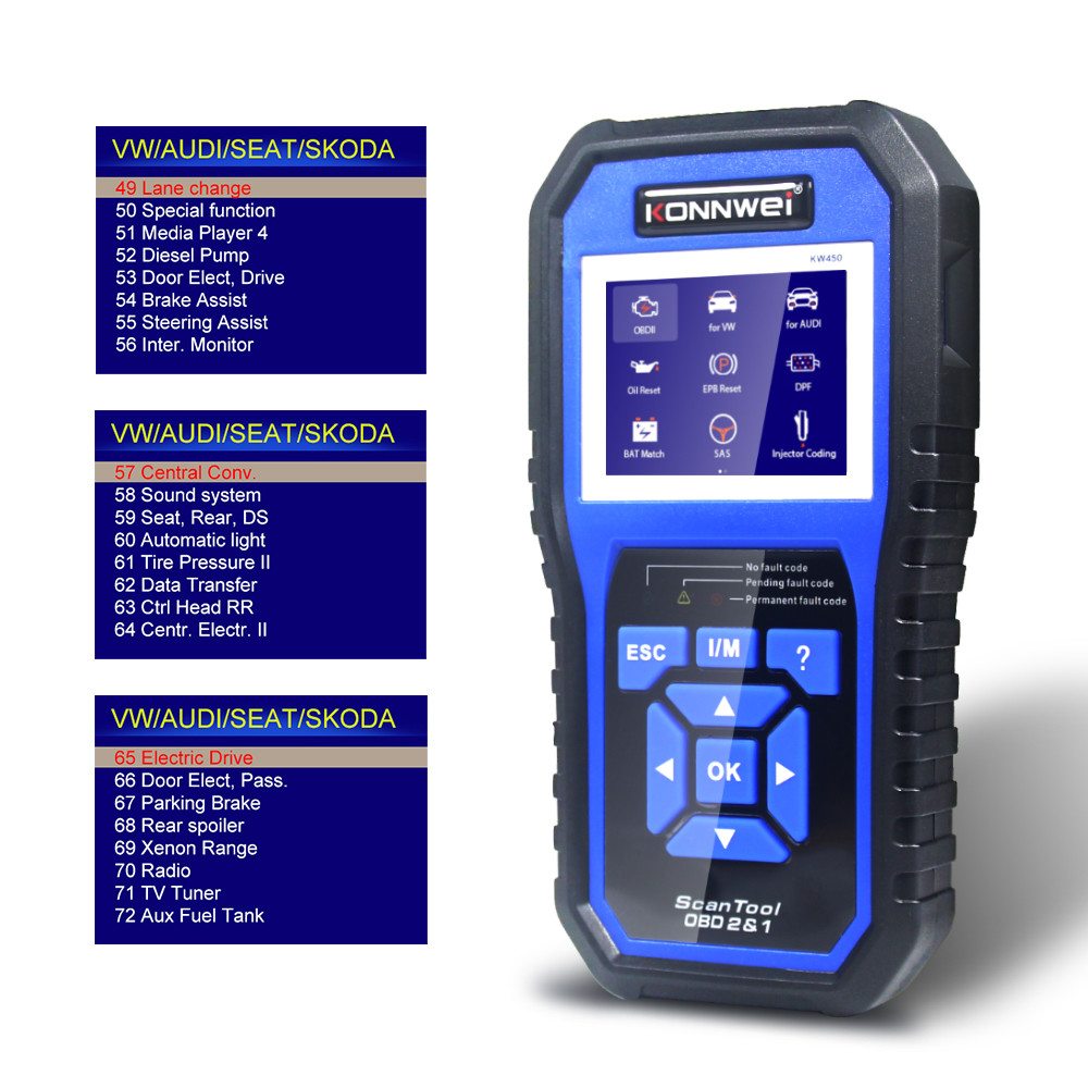 RoHS Konnwei Full System Scanner Tool Support Engine ABS Airbag