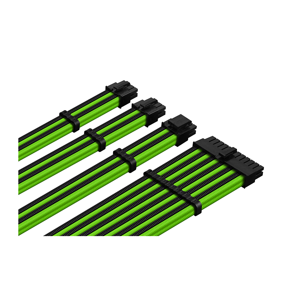 Braided Sleeved ATX Male to Female cable 4+4Pin*1 6+2 Pin*2 24pin*1 Power Supply Extension Cable