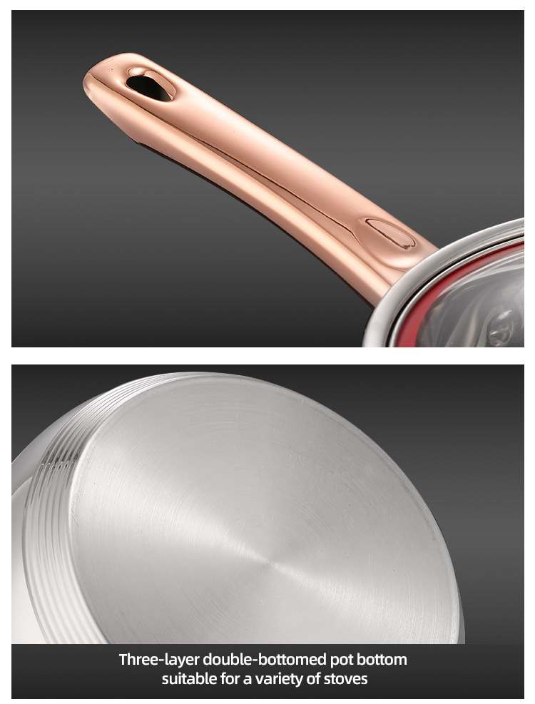 New Product 12 PCS 201 Stainless Steel Pan And Pot Nonstick Cookware Sets With Stainless Steel Handle