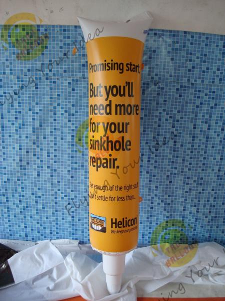 Plastic Fireproof Inflatable Product Replicas Toothpaste Bag Attractive