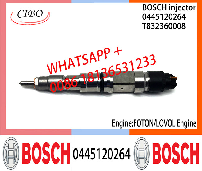 BOSCH 0445120264 Neutral Diesel Fuel Injector Assembly 0445120264 T832360008 For FOTON/LOVOL Engine