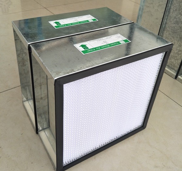 Deep Pleat HEPA Air Filter For Hospital with Galvanized Frame / Fiberglass Media 99.97% Efficiency