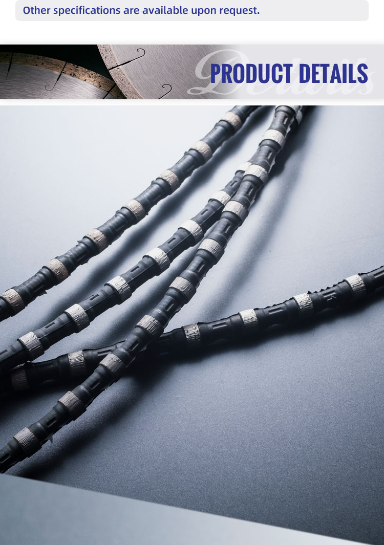 Diamond Wire Saw Reinforced Concrete Cutting Rope 11.5mm Rubber Spring Wire with Support