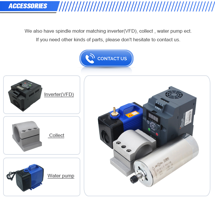 Inverter Drive 2.2kw Water Cooled Spindle Motor High Speed for CNC Lathe Machine