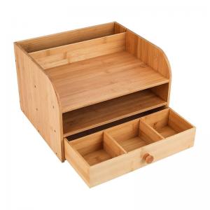 China 13 X 11.4 X 8.7 Inch Bamboo Desk Organizer For Office With Drawer on sale