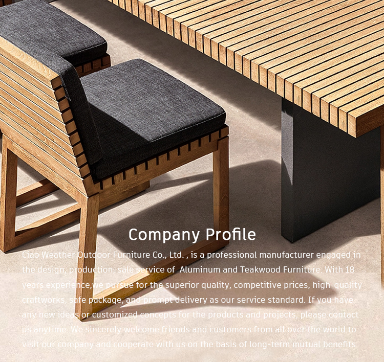 Modern Outdoor Furniture Solid Wood Teak Courtyard Dining Armchair Wood Side Chair for Wooden Furniture Dining