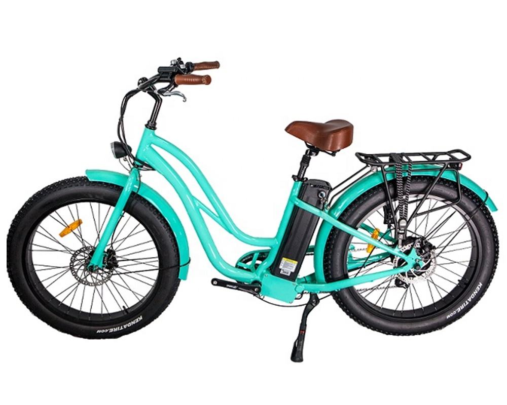 Step Thru Ebike 7 Speed Electric City Bike 48V 500W 750W Electric Bike 26*4.0 Fat Tire Electric Bike For Ladies