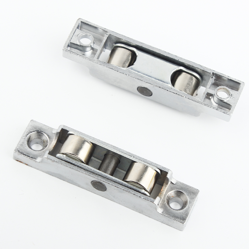 Load Capacity 55 kg/pair Width 16mm UPVC Window and Door Accessories Zinc Alloy Double Roller Grooved