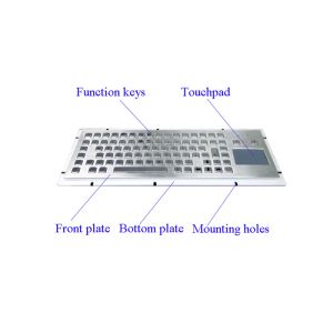 Rear Mounting Industrial Keyboard 20mA SUS304 With Trackball Mouse Trackpad