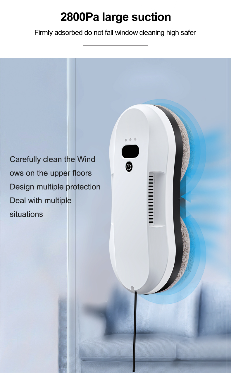 HCR-19 Automatic Spray Water Glass Window Cleaner Robot 295*145*62mm App-Controlled