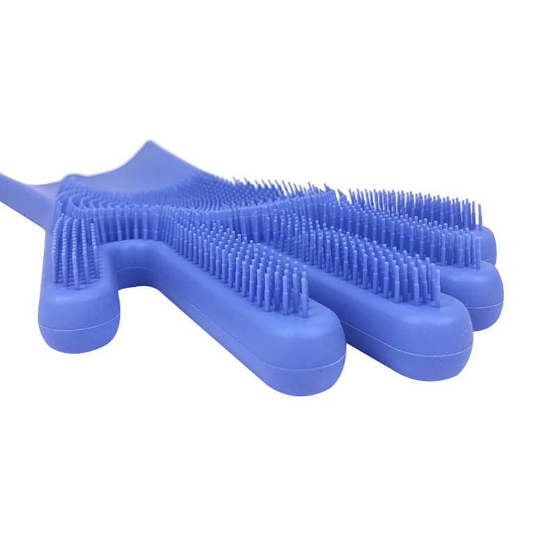Magic Reusable Heat Resistant Silicone Gloves with Wash Scrubber for Cleaning Household Dish Washing Washing the Car