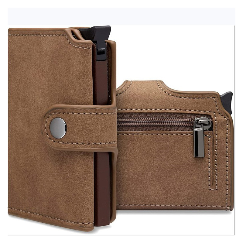Effortless Card Access with Automatic Ejection and Genuine Leather RFID Card Holder