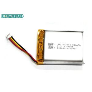 3.7V 950mAh 803040 Polymer Lithium Ion Battery With Molex51021-3P For Oudoor