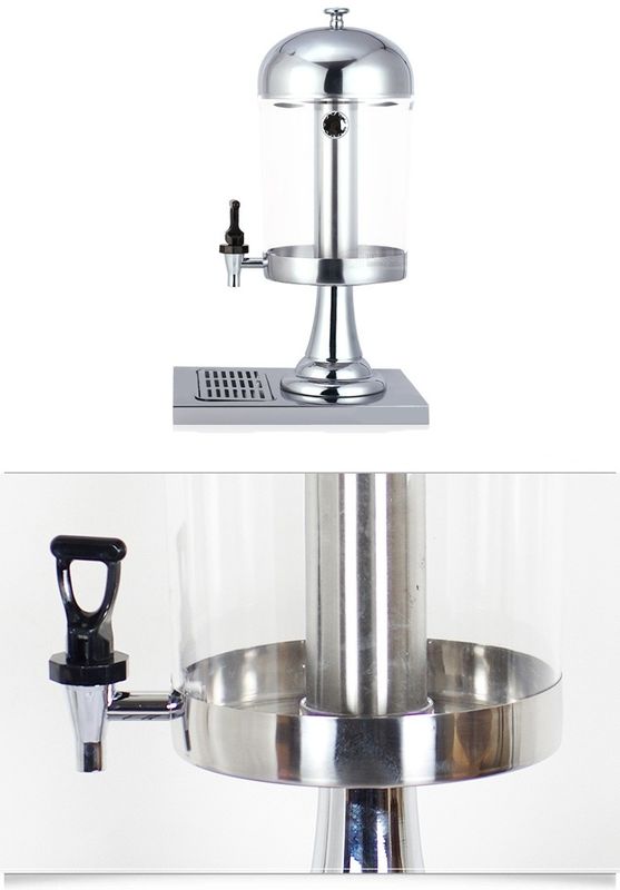 8 Liters Single Juice Dispenser Stainless Steel Cookwares For Cafeteria