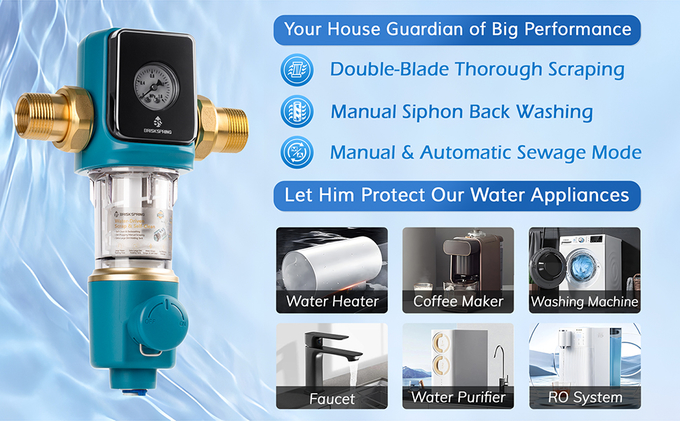 Household Water Pre Filter System Water Driven Sediment 4T/H 40 Micron to 300 Micron 1