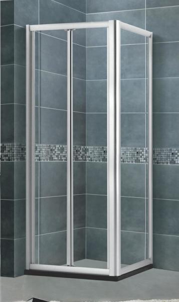 5 / 6 MM Glass Folding Shower Screen Square Chromed Aluminum Alloy Profiles SGCC