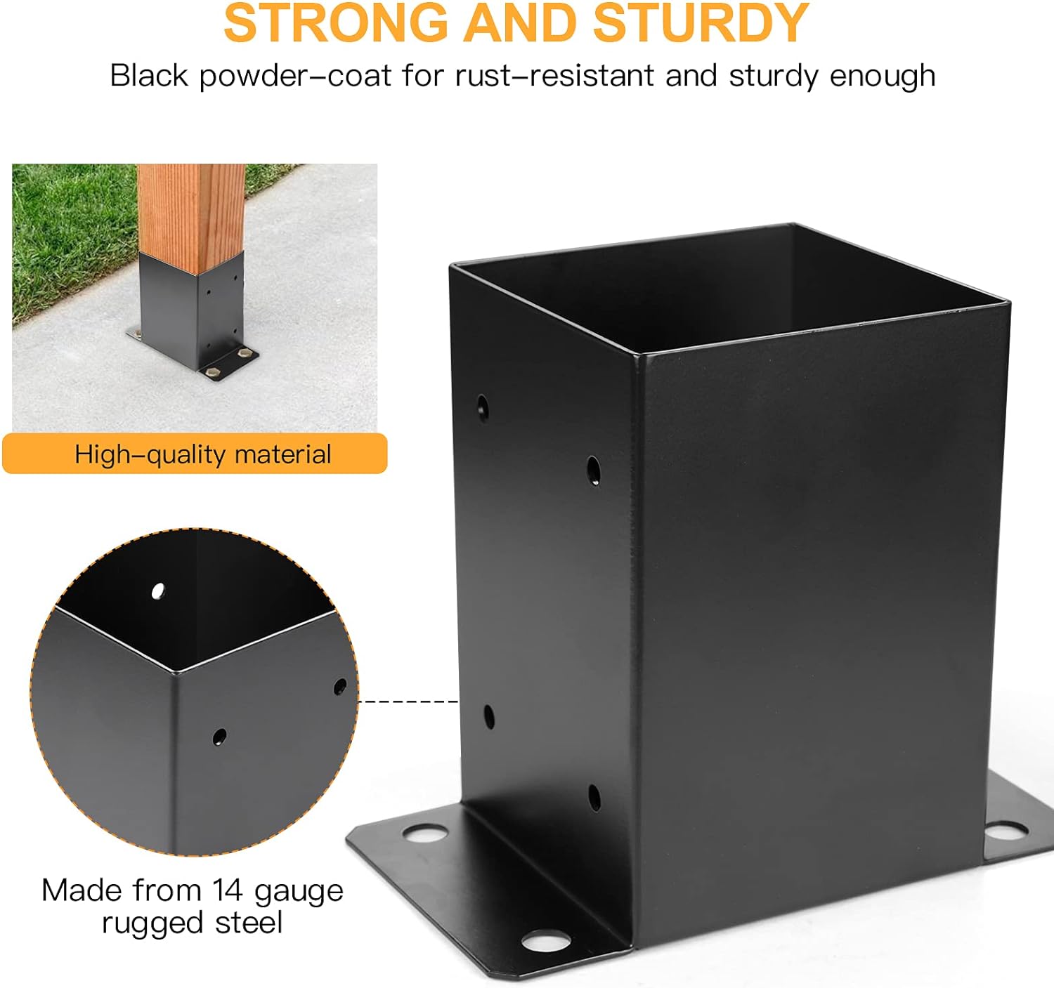 Adjustable Metal Post Base Brackets for Pavilion Deck Railing Support Deck Base Plate