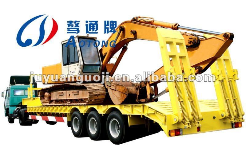 Semi-Trailer 3 Axles 50-100T Multi Purpose Low Bed Trailer with Removable Gooseneck