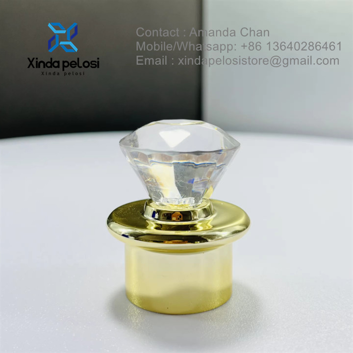 Custom Color Screw Diamond Silver Cap Lid,Gold Cap For Cosmetic Bottles