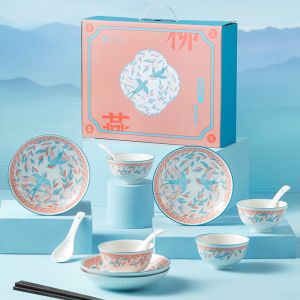 Modern Custom Ceramic Dinnerware Set with Personalized Logo Design