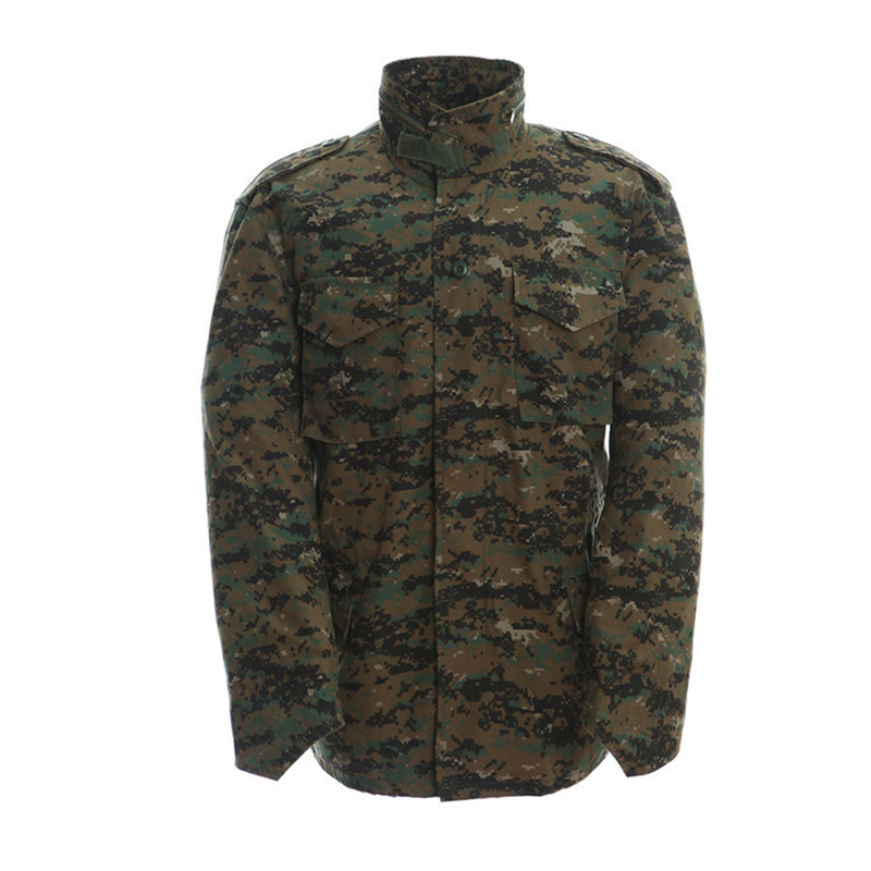 Men's Custom Woodland Camouflage Tactical Combat Jacket for Winter Outdoor Training