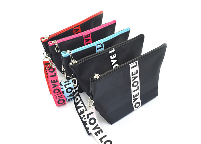 Convenient Carrying Zippered Cosmetic Bag Makeup Organizer / Travel Bag With Hand Strap