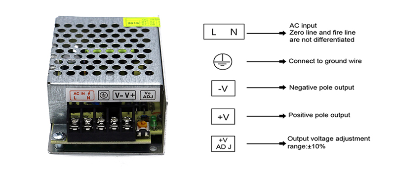 Aluminum Case Switch Power Supply 110V 220V AC To DC 24V 2A 48W