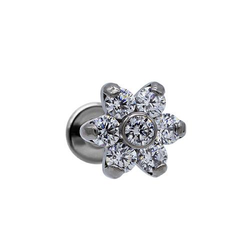 Colorful Crystal Titanium Piercing Jewelry Internal Thread Labret Style Nose