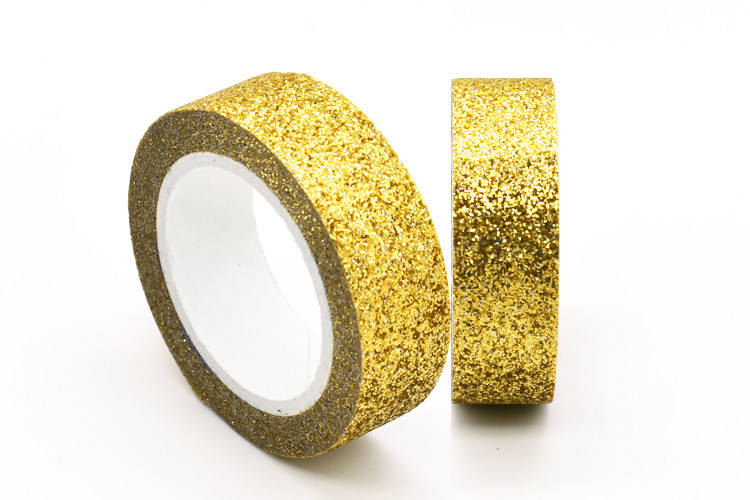 Custom Printed Craft Decorative 15mm Glitter Washi Paper Tape